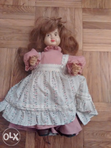Lutka sa drvenom glavom i drvenim nogama vis 25cm
