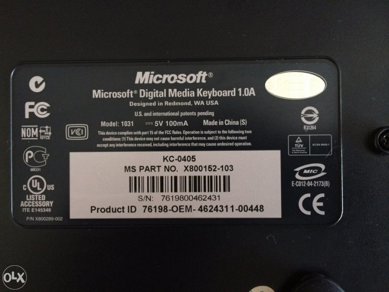 Microsoft Digital Media Keyboard 1.0A