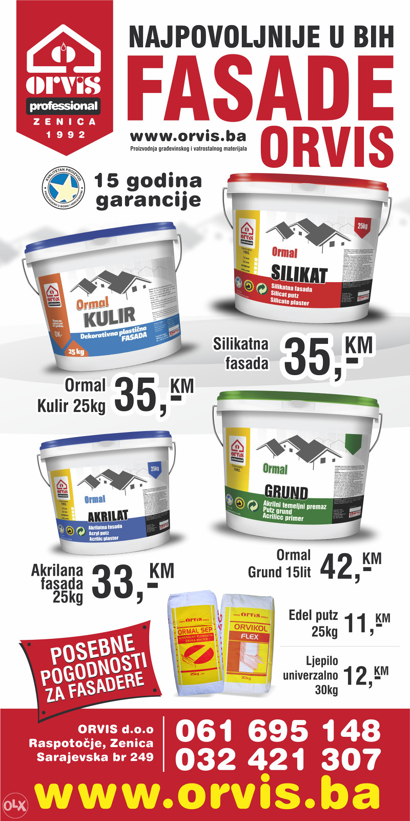 Fasada Silikatna - Ormal Silikat GARANCIJA 15 GODINA !