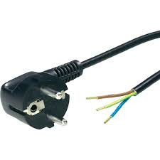 Priključni kabel šuko utikač - kabel, crni 1,5 m