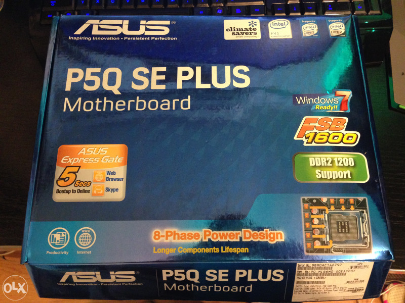 ASUS P5Q SE  , 2GB DDR 2 RAM, Intel Core2Duo E8200