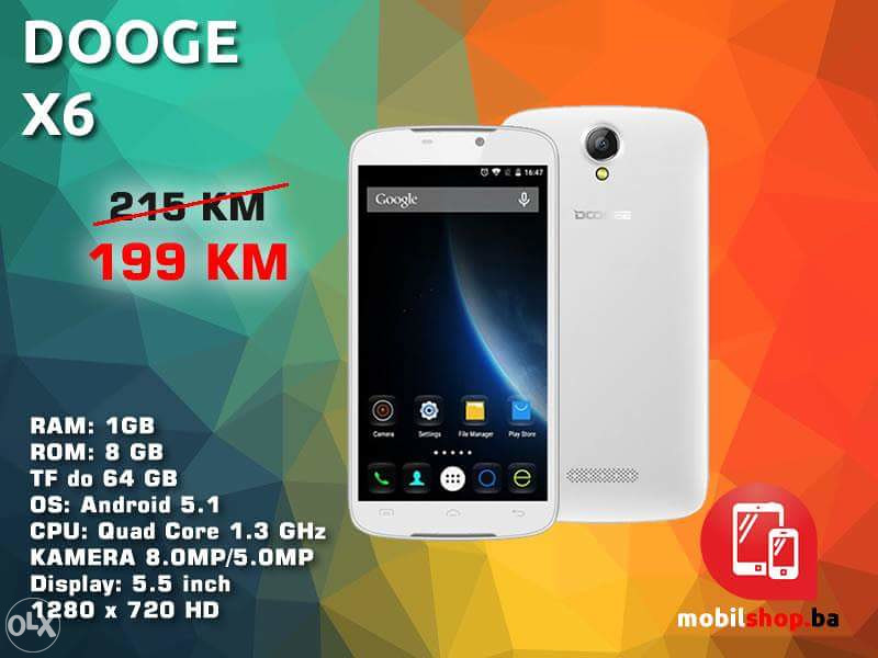 DOOGEE X6 - DOSTUPNO BLACK COLOR