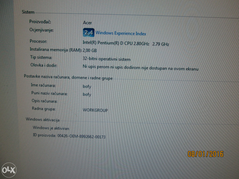 Kompjuter Acer Aspire E650-A2L