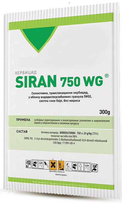 HERBICID "SIRAN 750 WG" Nikosulfuron 750 g/kg KUKURUZ