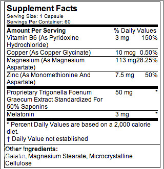 MUSCLEPHARM Z-CORE PM 30Serv ZMA, MELATONIN