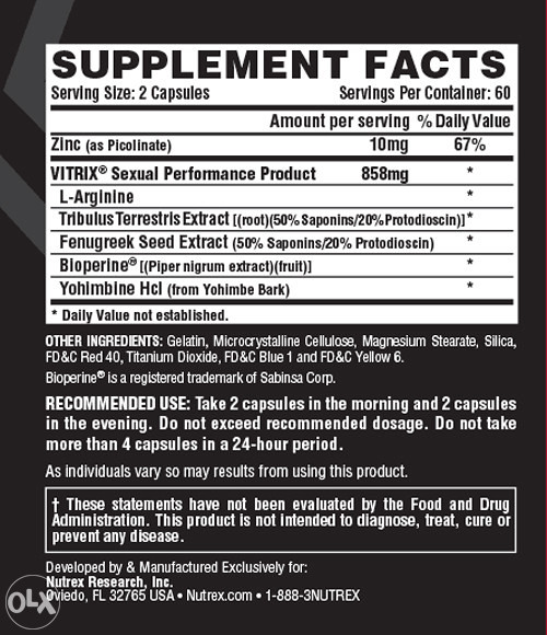 NUTREX VITRIX (TRIBULUS) 120Caps