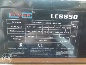 LC POWER 8850 NAPAJANJE 850 W
