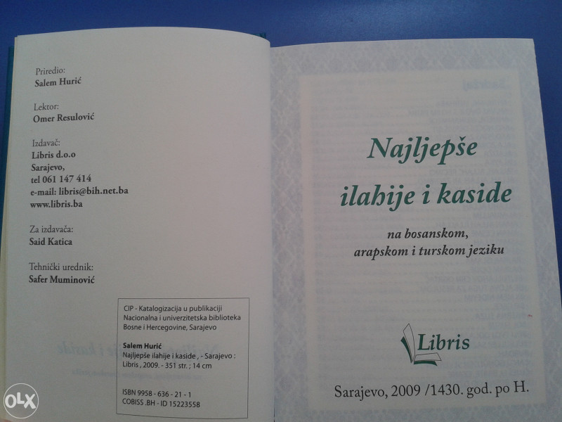 Knjiga  ,, Najljepše ilahije i kaside ,,
