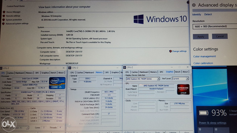 LAPTOP 17",HP G7,i5 2430M,4GB DDR3,AMD7400 1,8GB,500HDD