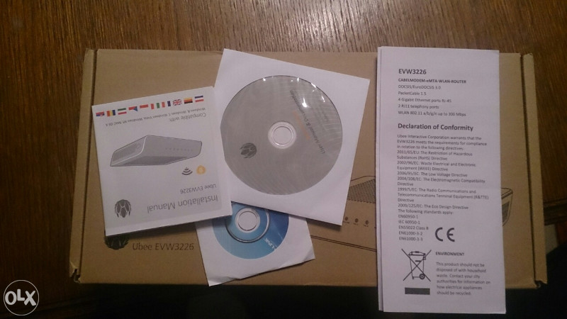 Ubee EVW3226 CABELMODEM-eMTA-WLAN-ROUTER